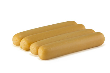 Sausages isolated on a white background.