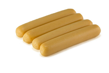 Sausages isolated on a white background.