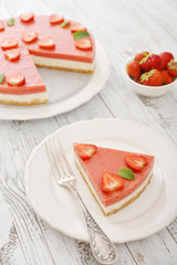 Fototapeta na wymiar Strawberry cheesecake