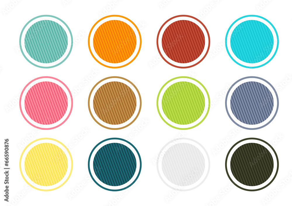 Poster round buttons set