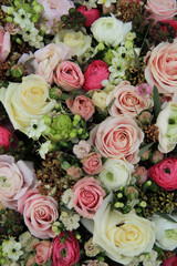 Pink and white bridal arrangement