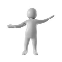 Happy 3d man opens his arms