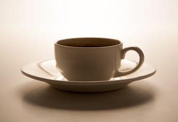 glass cup and saucer closeup