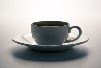 glass cup and saucer closeup