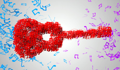 Guitar Musical Note Particles 3D