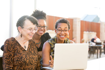 Women watching laptop