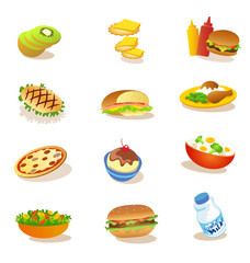 set of healthy food illustrations