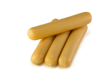 Sausages isolated on a white background.