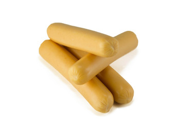 Sausages isolated on a white background.