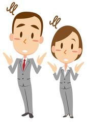 お手上げ　ビジネスマン・ビジネスウーマン