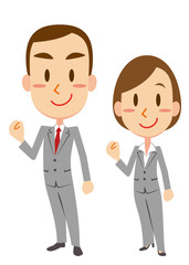 やる気満々　ビジネスマン・ビジネスウーマン