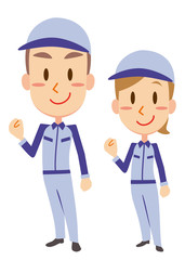 やる気満々　作業員