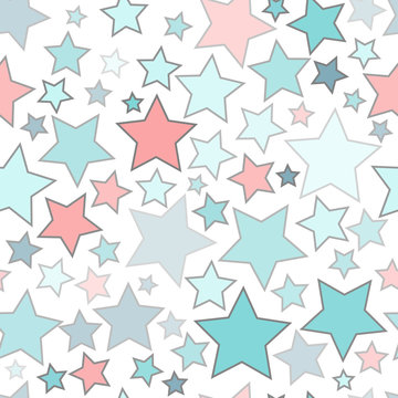 Seamless background with colorful stars