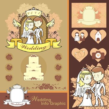 Wedding Planer Info Graphic Frame And Icon Vector