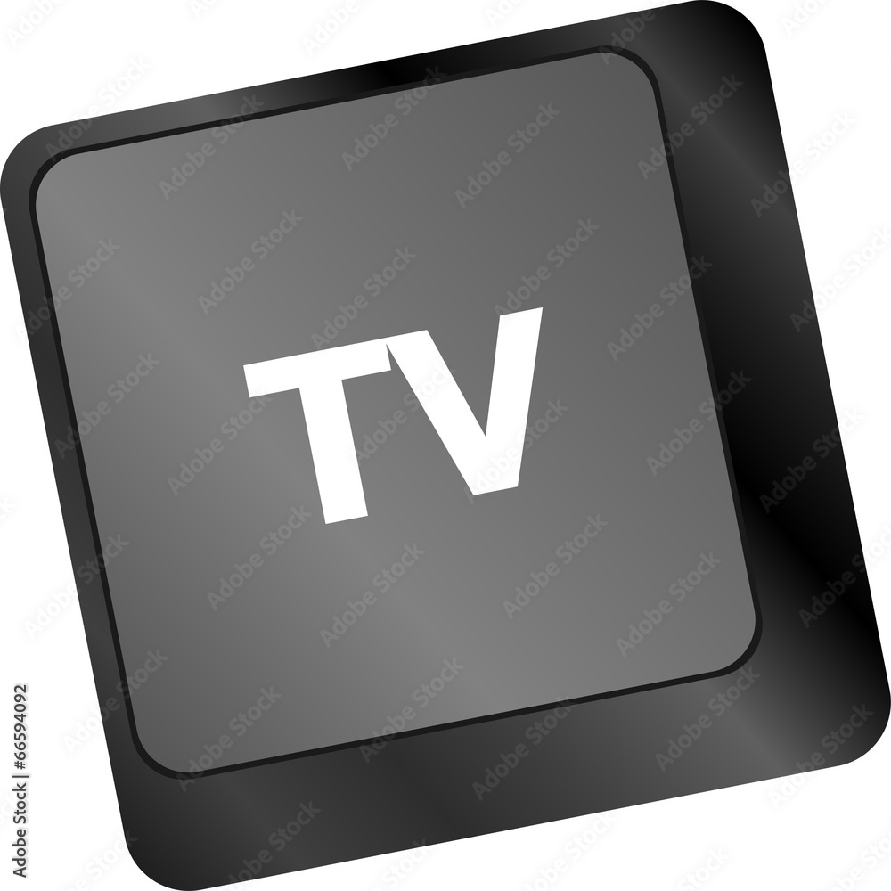 Poster computer keyboard keys with tv button
