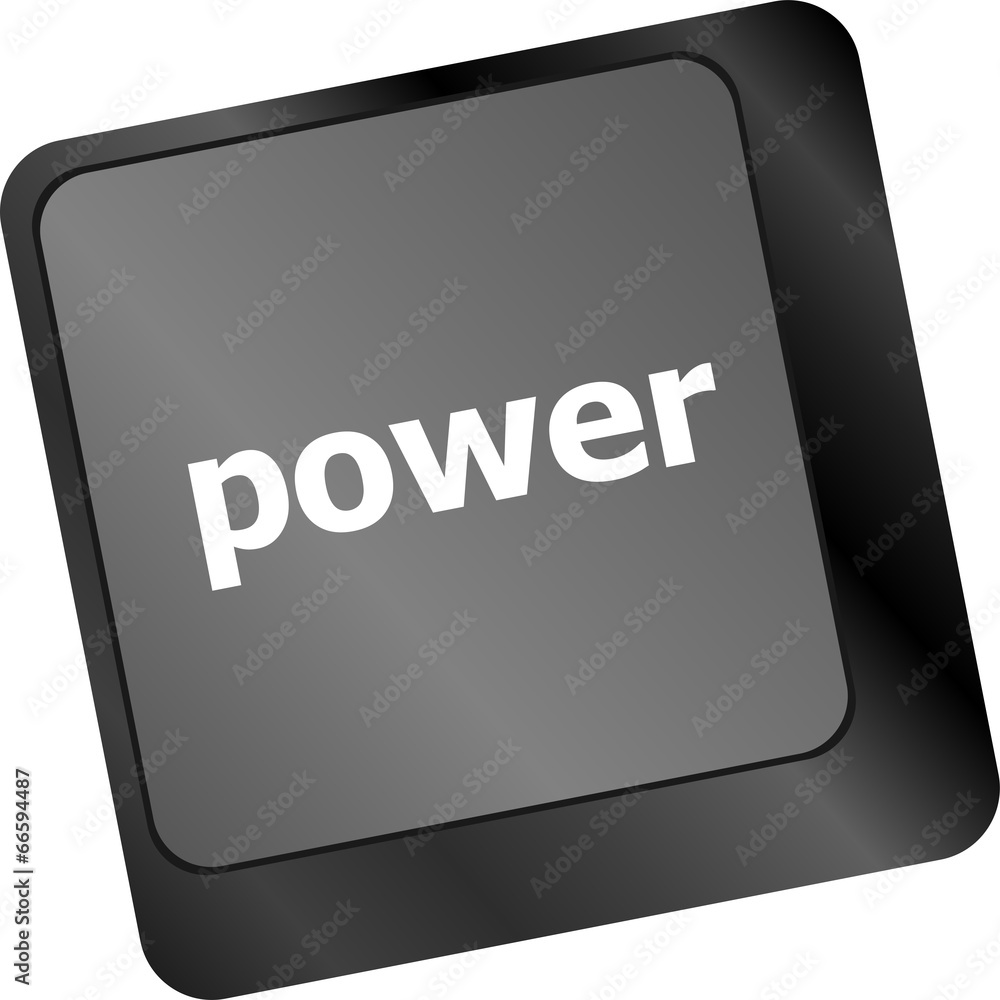 Poster computer keyboard - key power