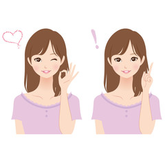 女性　表情　セット