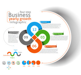 Set of Business Infographic Vector Background.