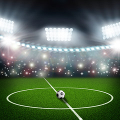soccer field center and ball