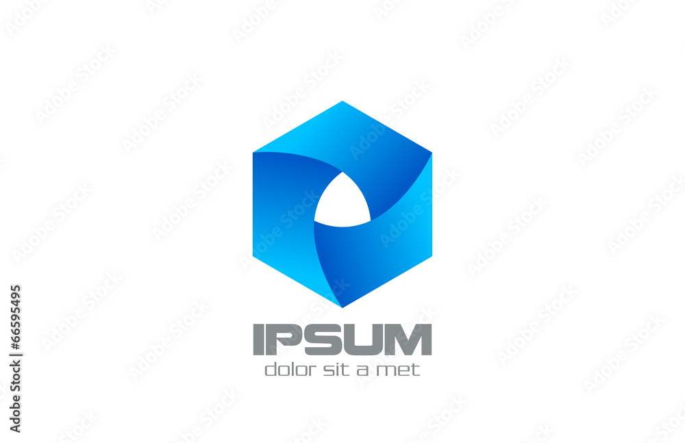 Poster hexagon corporate style vector logo design. infinite loop