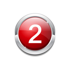 2 Number Circular Vector Red Web Icon Button
