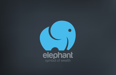 Elephant silhouette vector logo design. Animal icon