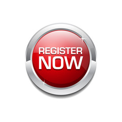 Register Now Glossy Shiny Circular Vector Button