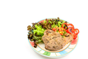 Pork steak with vegetable