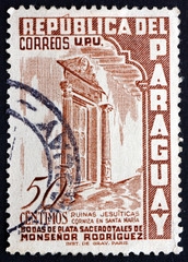 Postage stamp Paraguay 1955 Santa Maria Cornice, Jesuit Ruins