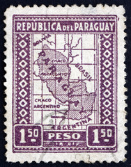 Postage stamp Paraguay 1938 Map of Paraguay