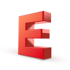 3d red letter E