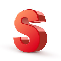 3d red letter S