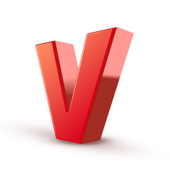 3d red letter V