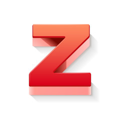 3d red letter Z