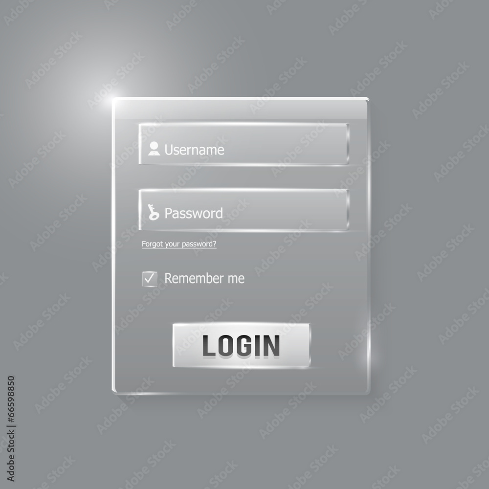 Poster login and register web glossy form