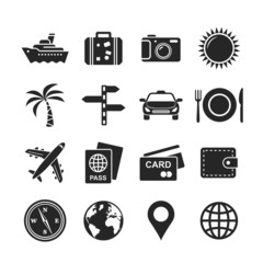 Travel and tourism icon set