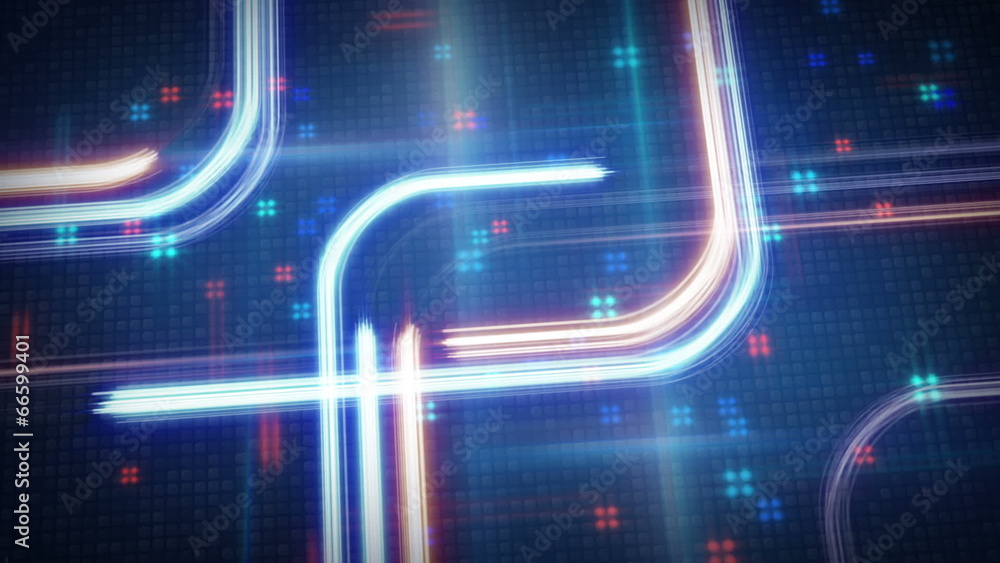 Poster light streaks techno futuristic loop background