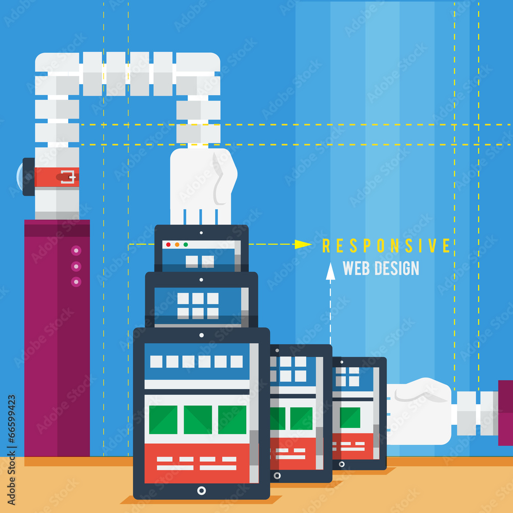 Poster responsive web design concept
