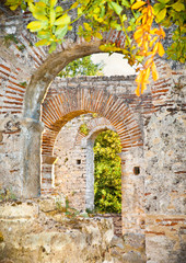 Remains of the ancient Baptistery at Butrint, Albania.