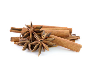Various spices on a white background