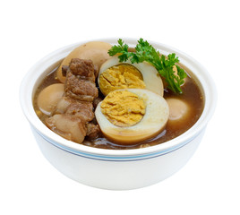 Boiled eggs stewed with pork