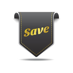 Save Gold Black Label Icon Vector Design