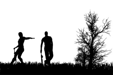 Vector silhouette of a people.