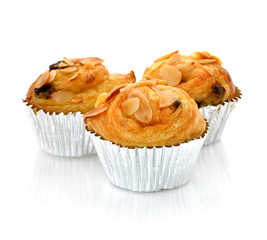 danish pastry on white background