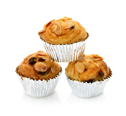 danish pastry on white background