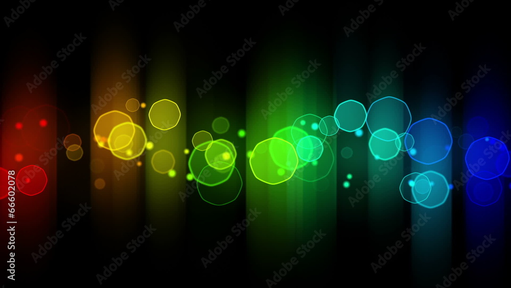Poster colorful glowing bokeh lights loop background