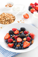 breakfast with fresh berries, vertical