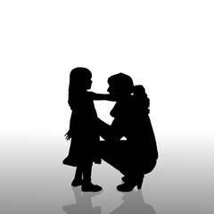 Vector silhouette of family.