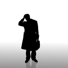 Vector silhouette of a businessman.