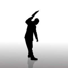 Vector silhouette of a businessman.